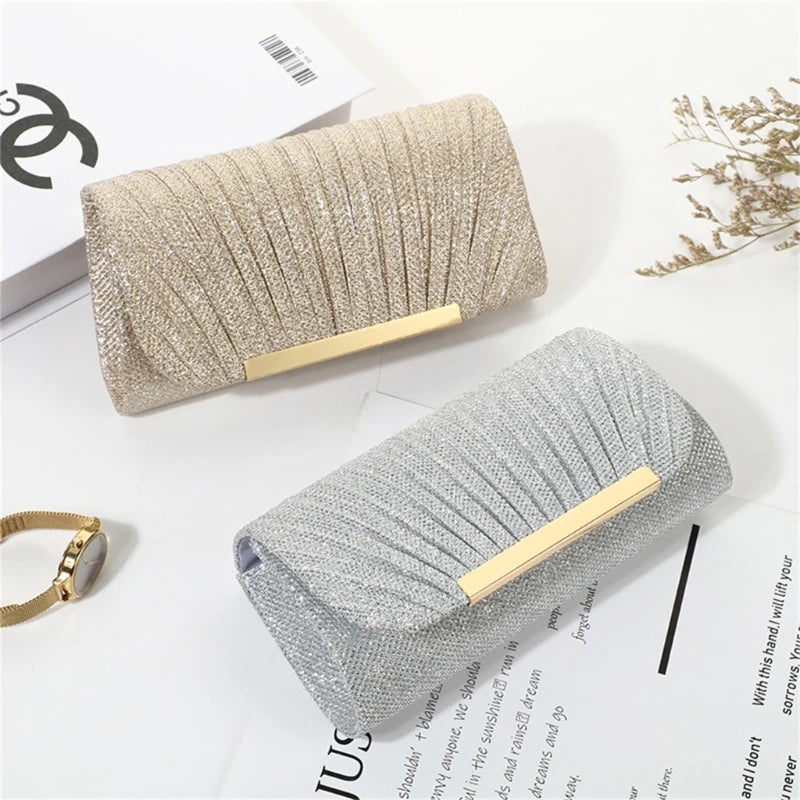 Women Handbag Evening Bag Party Bridal Clutch Prom Wedding Purse Shoulder Crossbody Bags Detachable Chain