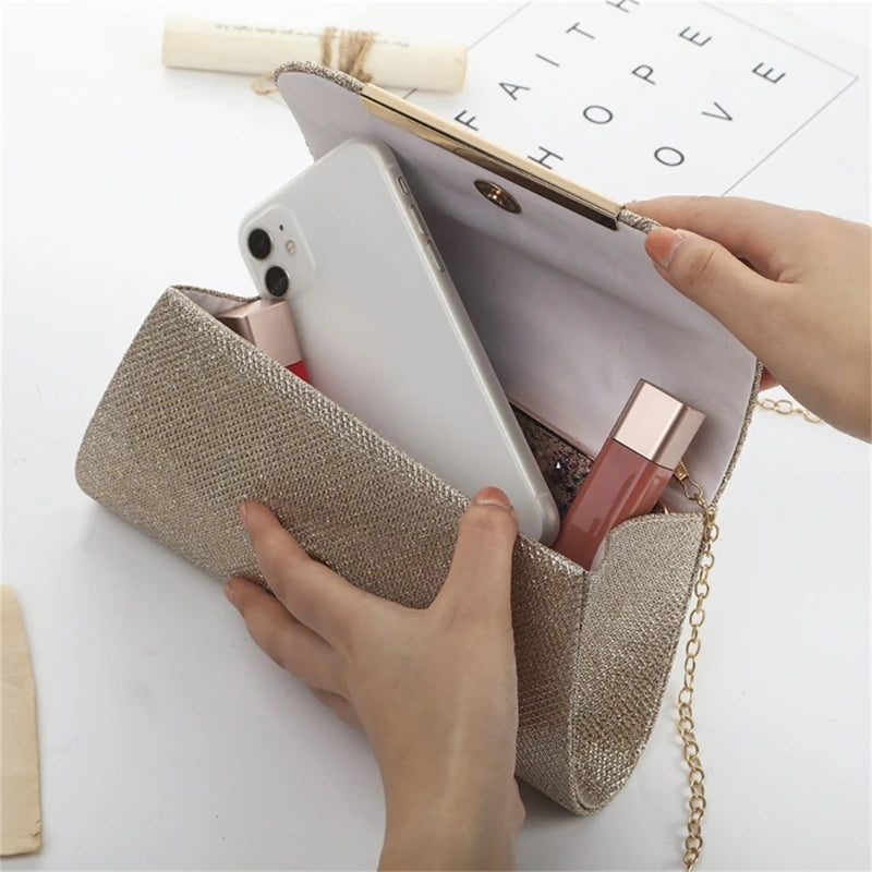 Women Handbag Evening Bag Party Bridal Clutch Prom Wedding Purse Shoulder Crossbody Bags Detachable Chain