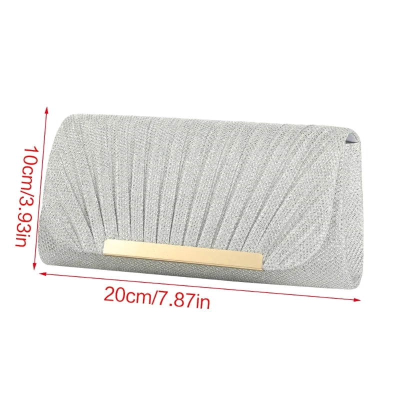 Women Handbag Evening Bag Party Bridal Clutch Prom Wedding Purse Shoulder Crossbody Bags Detachable Chain