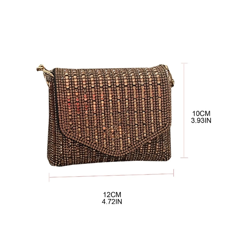 Women Handbag Ladies Wedding Party Evening Clutch Prom Banquet Purse Shoulder Bag Detachable Chain