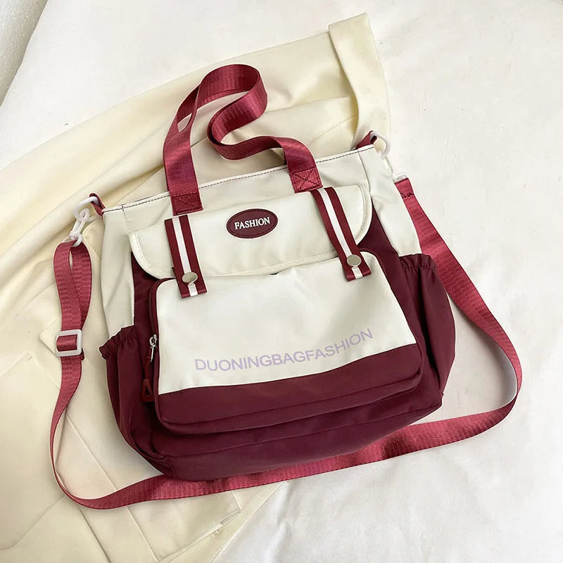 Women Handbag Large Capacity Canvas Tote Bags for Work Commuting Carrying Bag College Style Student Outfit Book Shoulder Bag
