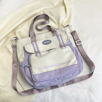 Women Handbag Large Capacity Canvas Tote Bags for Work Commuting Carrying Bag College Style Student Outfit Book Shoulder Bag