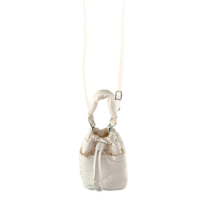 Women Handbag Nylon Down Puffer Crossbody Bag Fashionable Bucket Shoulder Bag