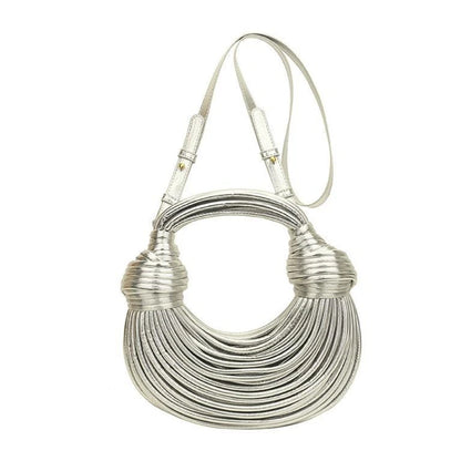 Women Handbag Purse Knotted Woven Clutch Purse Women's Satchel Bag Evening Bag