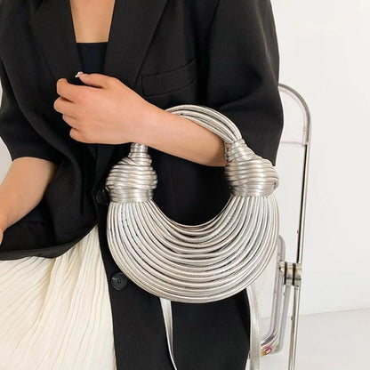 Women Handbag Purse Knotted Woven Clutch Purse Women's Satchel Bag Evening Bag