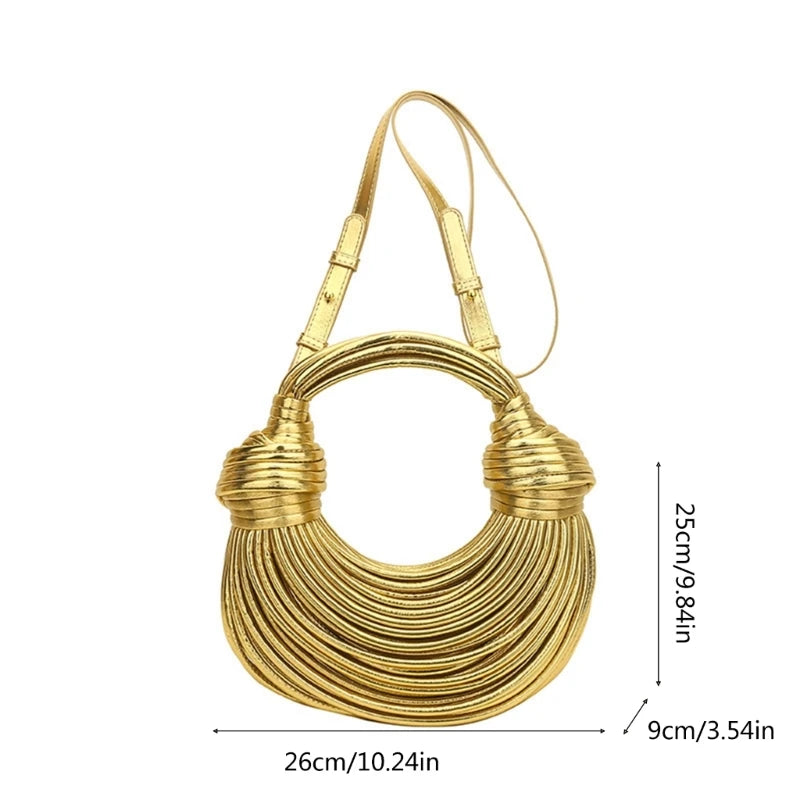 Women Handbag Purse Knotted Woven Clutch Purse Women's Satchel Bag Evening Bag