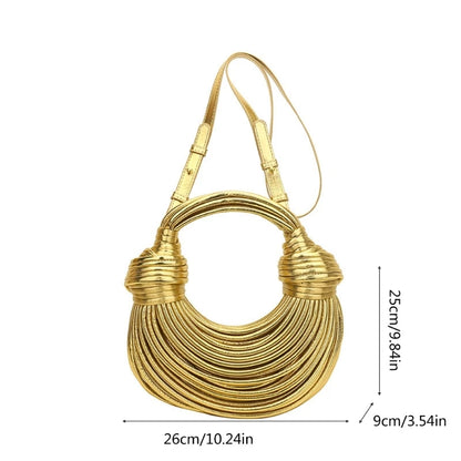 Women Handbag Purse Knotted Woven Clutch Purse Women's Satchel Bag Evening Bag