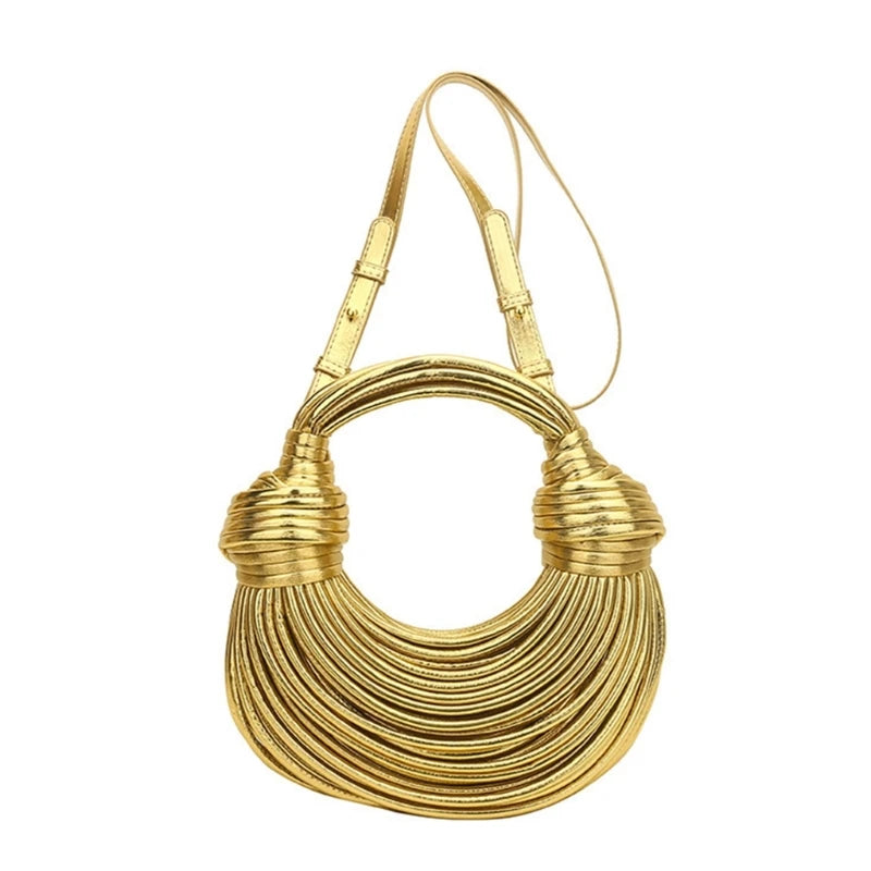 Women Handbag Purse Knotted Woven Clutch Purse Women's Satchel Bag Evening Bag