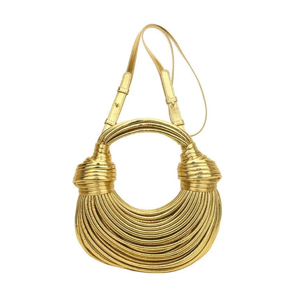 Women Handbag Purse Knotted Woven Clutch Purse Women's Satchel Bag Evening Bag
