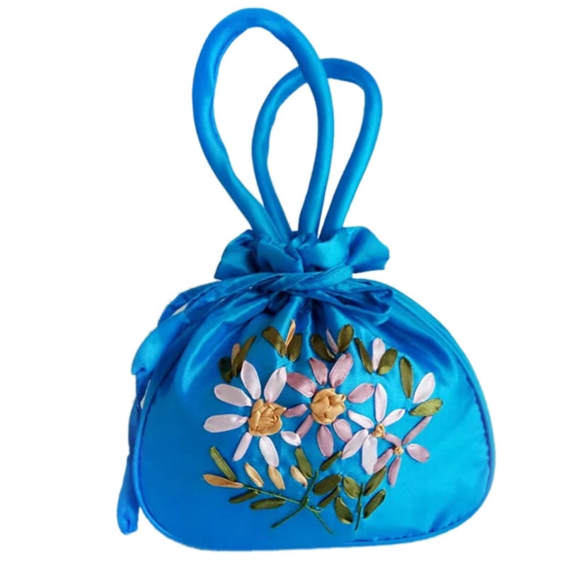 Women Handbag Shoulder Ladies Floral Embroidered Purse Messenger Satchel Top Handle Tote Shopping Bag