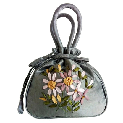 Women Handbag Shoulder Ladies Floral Embroidered Purse Messenger Satchel Top Handle Tote Shopping Bag