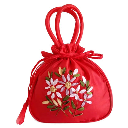 Women Handbag Shoulder Ladies Floral Embroidered Purse Messenger Satchel Top Handle Tote Shopping Bag