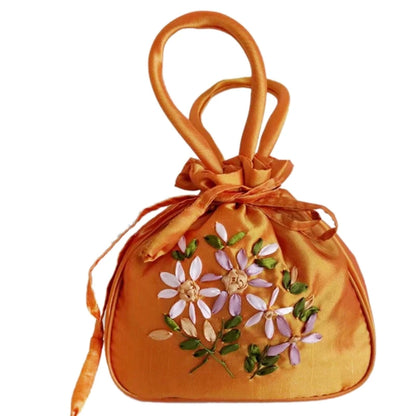 Women Handbag Shoulder Ladies Floral Embroidered Purse Messenger Satchel Top Handle Tote Shopping Bag