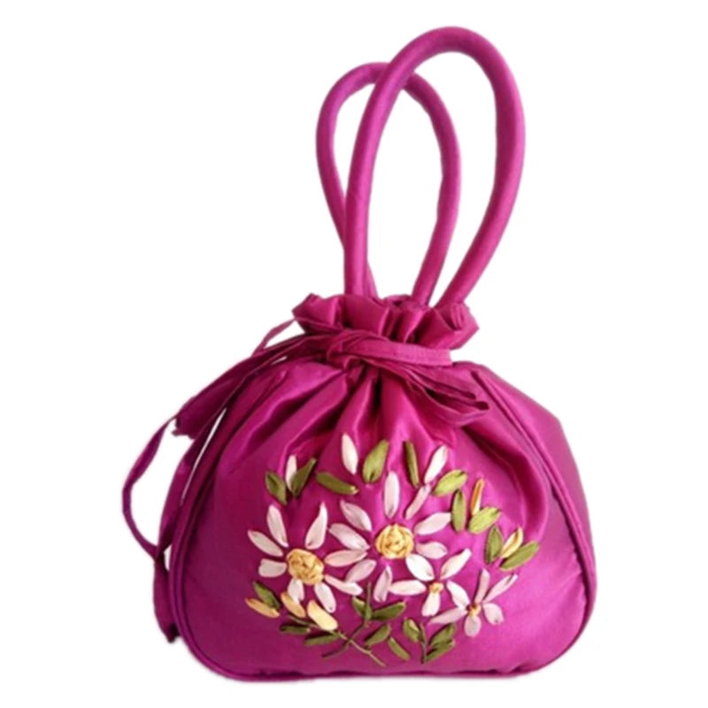 Women Handbag Shoulder Ladies Floral Embroidered Purse Messenger Satchel Top Handle Tote Shopping Bag