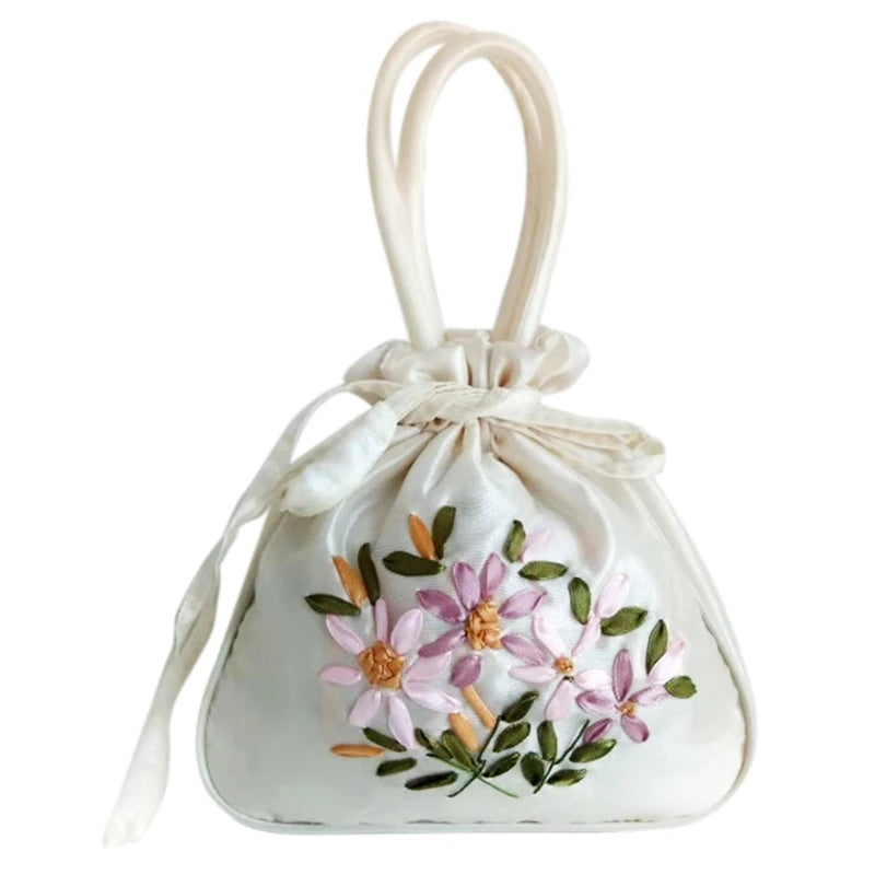 Women Handbag Shoulder Ladies Floral Embroidered Purse Messenger Satchel Top Handle Tote Shopping Bag