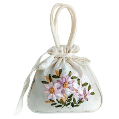 Women Handbag Shoulder Ladies Floral Embroidered Purse Messenger Satchel Top Handle Tote Shopping Bag