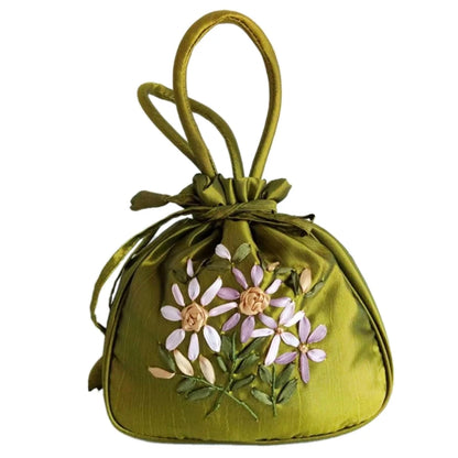 Women Handbag Shoulder Ladies Floral Embroidered Purse Messenger Satchel Top Handle Tote Shopping Bag