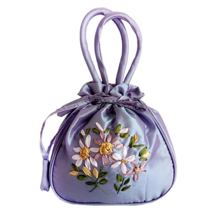 Women Handbag Shoulder Ladies Floral Embroidered Purse Messenger Satchel Top Handle Tote Shopping Bag