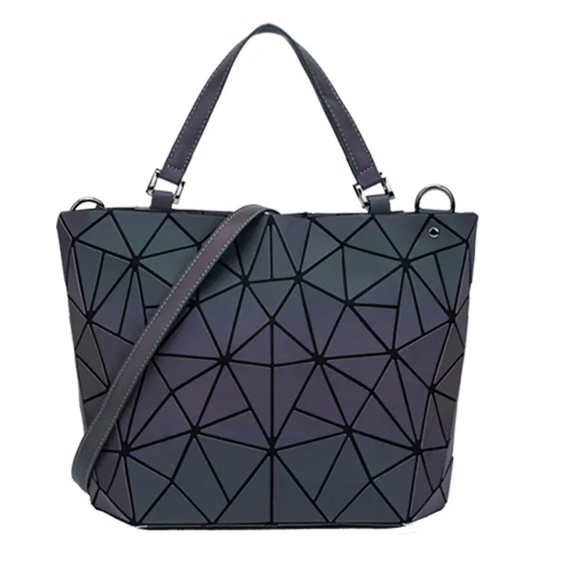 Women Handbags Luxury Geometric Shoulder Bag Set Folding Tote Crossbody Bag Female Handbag For Ladies Luminous bao bag Geometric