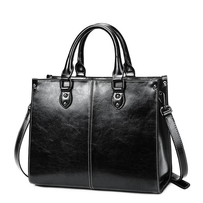 Women Handbags Versatile Crossbody Shoulder Tote Bag Large Capaicty Commuter Shopping Fashion Purses Vintage Cowhide Bolsas