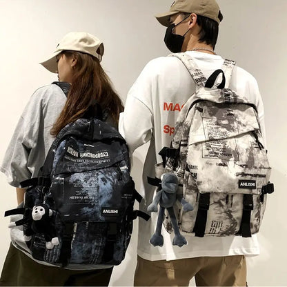 Women Harajuku Cloud Print Men Backpack Student Nylon Laptop New 2021 Cool  School Bag For Teenage Girls Book Bags buckle Ladies