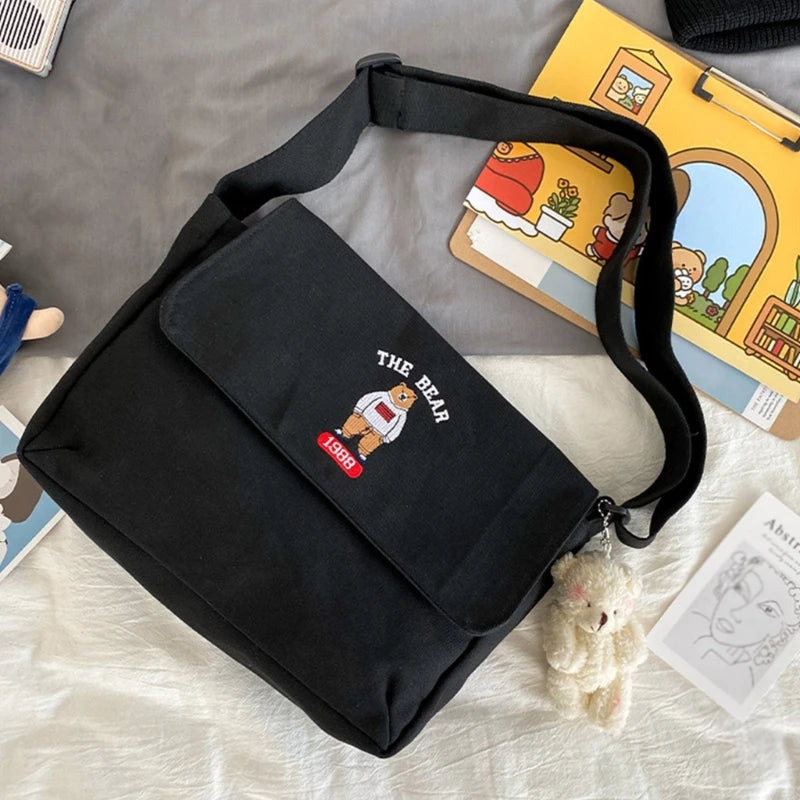 Women Harajuku Crossbody Bags Messenger Embroidery Shoulder Bag Ladies Large Capacity Handbags