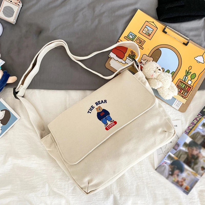 Women Harajuku Crossbody Bags Messenger Embroidery Shoulder Bag Ladies Large Capacity Handbags