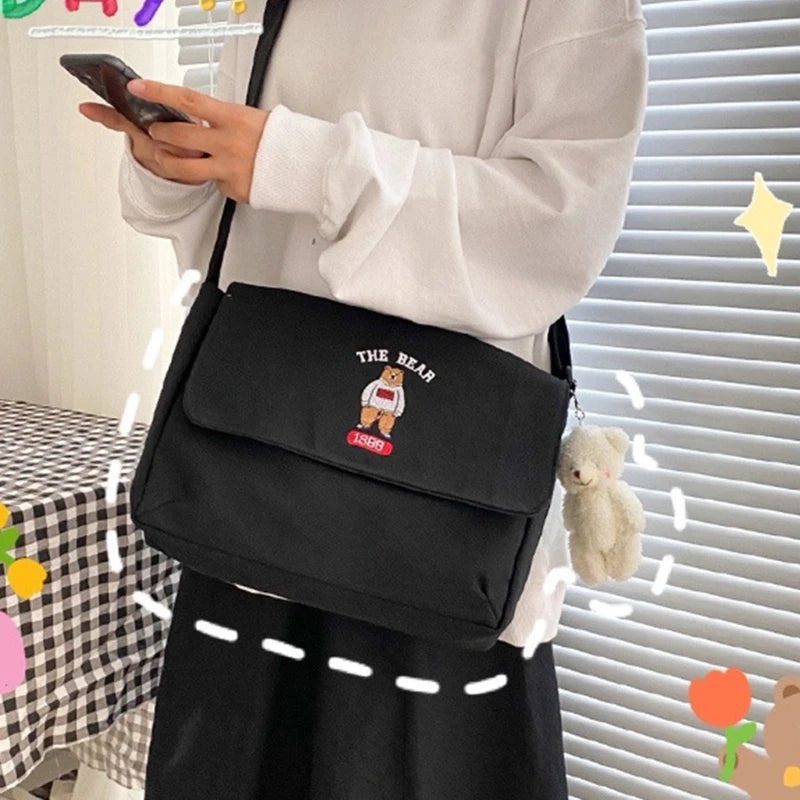Women Harajuku Crossbody Bags Messenger Embroidery Shoulder Bag Ladies Large Capacity Handbags