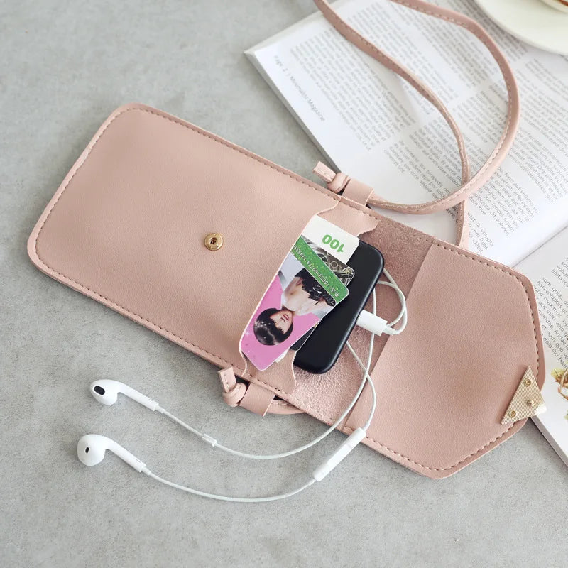 Women Heart-shaped Transparent Screen Mobile Phone Bag 2019 New Mini Messenger Bags Lady Handbag and Purses Small Phone Bag