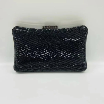 Women High Quality Black Gold Diamond Crystal Handbag Luxury Party Banquet Gala Purse Wedding Bridal Toted Fashion Evening Bag