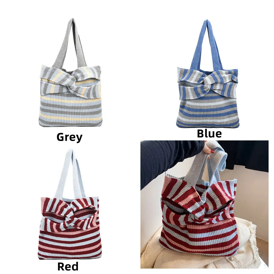 Women High Quality Knit Shoulder Bags Large Capacity Handbag Top-handle Fashion Tote Crossbody Bag Women's cosmetic bag