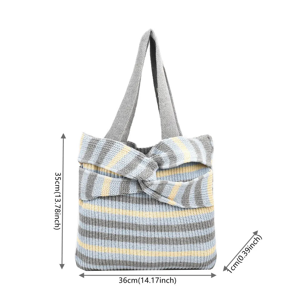 Women High Quality Knit Shoulder Bags Large Capacity Handbag Top-handle Fashion Tote Crossbody Bag Women's cosmetic bag