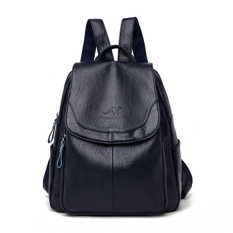 Women High Quality Leather Backpacks Vintage Female Shoulder Bag Sac A Dos Travel Ladies Bagpack Mochilas School Bags for Girls