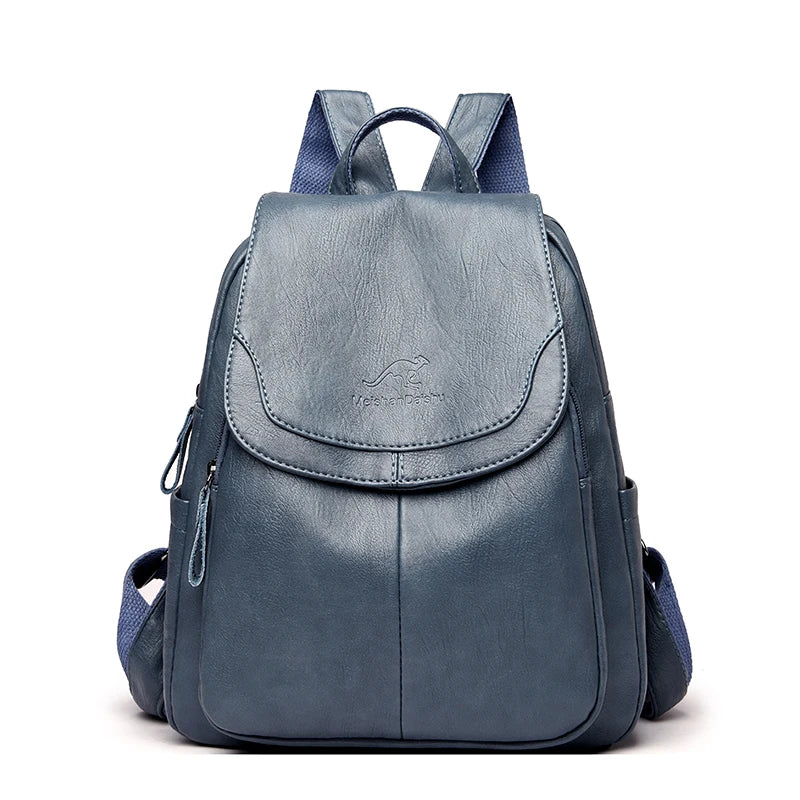 Women High Quality Leather Backpacks Vintage Female Shoulder Bag Sac A Dos Travel Ladies Bagpack Mochilas School Bags for Girls