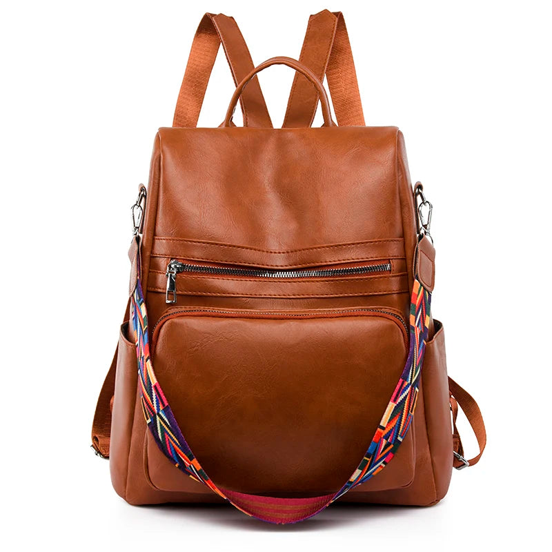 Women High Quality Leather Backpacks Vintage Female Shoulder Bag Travel Ladies Anti-theft Bagpack Mochilas School Bags for Girls