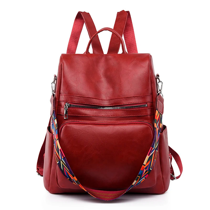 Women High Quality Leather Backpacks Vintage Female Shoulder Bag Travel Ladies Anti-theft Bagpack Mochilas School Bags for Girls