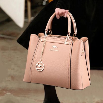 Women High Quality Leather Handbags Luxury Designer 3 Layers Pocket Shoulder Crossbody Bags Ladies Large Capacity Shopping Tote