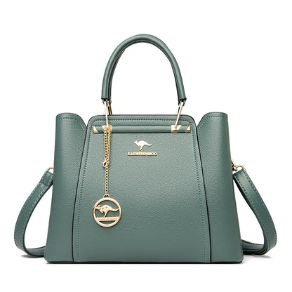 Women High Quality Leather Handbags Luxury Designer 3 Layers Pocket Shoulder Crossbody Bags Ladies Large Capacity Shopping Tote