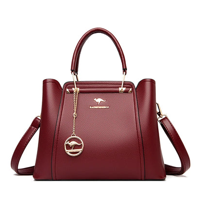 Women High Quality Leather Handbags Luxury Designer 3 Layers Pocket Shoulder Crossbody Bags Ladies Large Capacity Shopping Tote