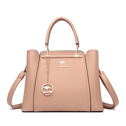 Women High Quality Leather Handbags Luxury Designer 3 Layers Pocket Shoulder Crossbody Bags Ladies Large Capacity Shopping Tote