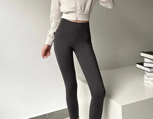 Women High Waist Naked Feeling Leggings Women Fitness Running Leggings Pants Tight Leggings Casual Workout Leggings