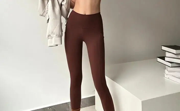 Women High Waist Naked Feeling Leggings Women Fitness Running Leggings Pants Tight Leggings Casual Workout Leggings