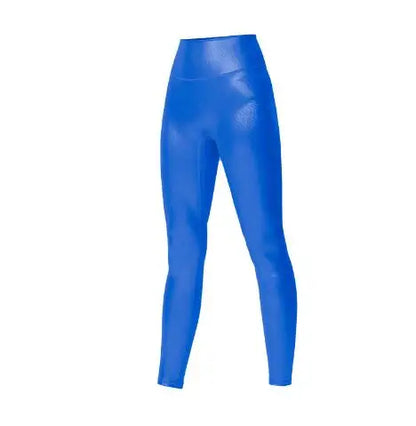 Women High Waist Pants With Sexy Tight Silver Pressed Leggings