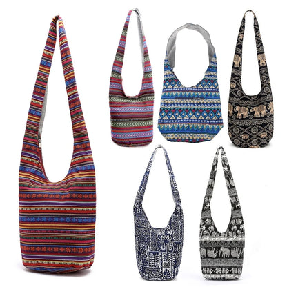 Women Hippie Shoulder Bags Fringe Large Purses Ethnic Tote Handbag Travel Bag