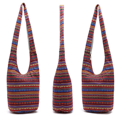Women Hippie Shoulder Bags Fringe Large Purses Ethnic Tote Handbag Travel Bag
