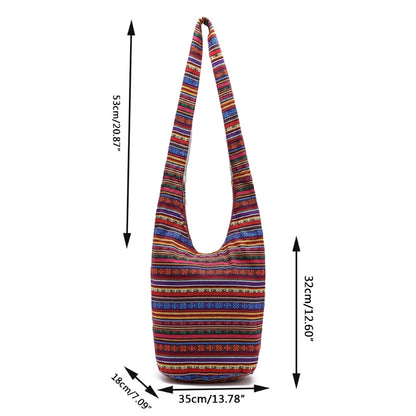 Women Hippie Shoulder Bags Fringe Large Purses Ethnic Tote Handbag Travel Bag