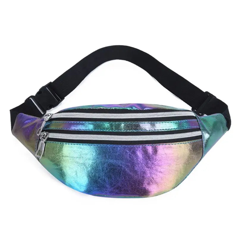 Women Holographic Waist Fanny Pack Belt Bag Travel Hip Bum Chest Phone Pouch