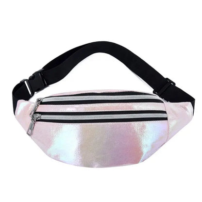 Women Holographic Waist Fanny Pack Belt Bag Travel Hip Bum Chest Phone Pouch