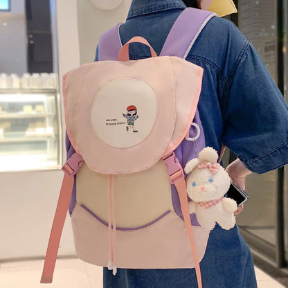 Women Kawaii High Capacity Female Nylon Waterproof School Bag Student Lady Cute Laptop Bag Travel Girl College Backpacks Fashion