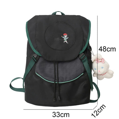 Women Kawaii High Capacity Female Nylon Waterproof School Bag Student Lady Cute Laptop Bag Travel Girl College Backpacks Fashion
